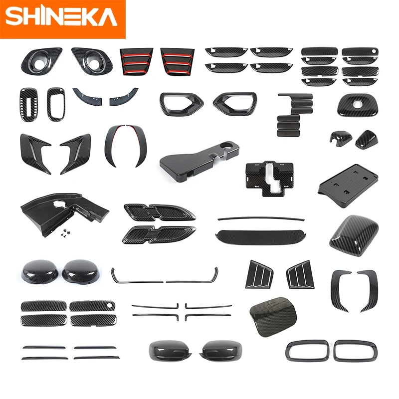 

SHINEKA Car ABS Carbon Fiber Exterior Decoration Cover For Dodge Charger 2010 2011 2012 2013 2014 2015 2016 2017 2018 2019 2020