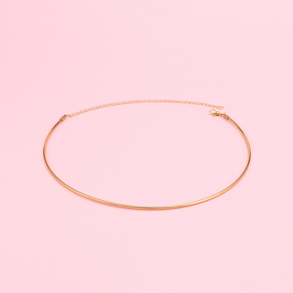 2019 Новое модное женское ожерелье стразы из полированного золота металлический