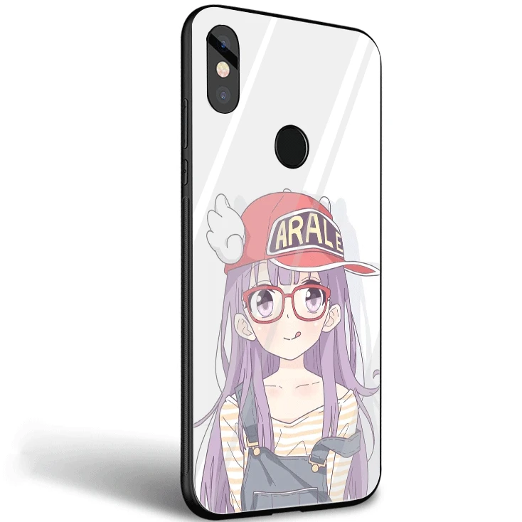 Mobile Phone Case Glass For Xiaomi Mi 8 Lite A1 A2 9 Redmi Note 5 6 7 Pro 6A 4X F1 Cover Anime Kawaii | Мобильные телефоны и