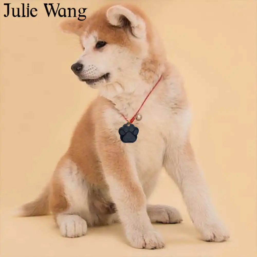 Julie Wang 10 шт. тег для собак талисманы в форме лапы алюминий на заказ выгравировано
