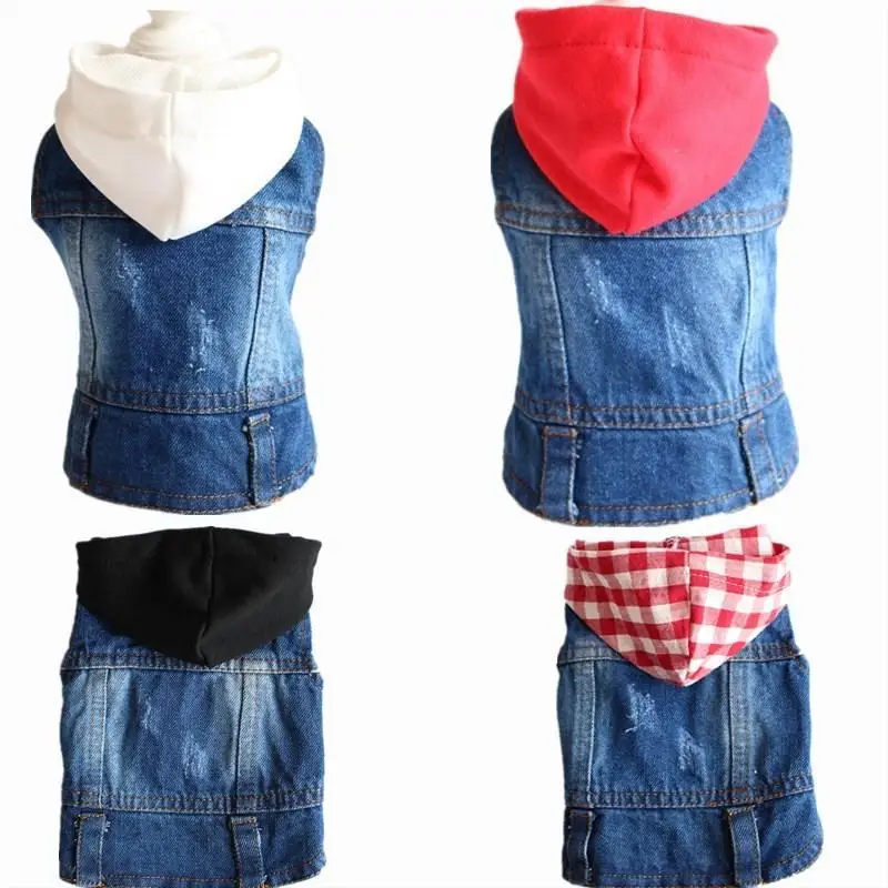 Одежда для кошек и собак джинсовая куртка модный жилет щенков ковбойская одежда