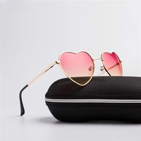 vintage metal heart shaped sunglasses women brand designer fashion lady reflective sun glasses mirror oculos de sol uv400