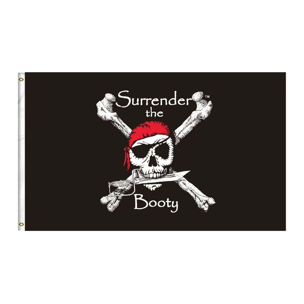 

Xxflag 3X5Fts 90X150cm Pirate Jolly Roger Surrender The Booty Flag Banner