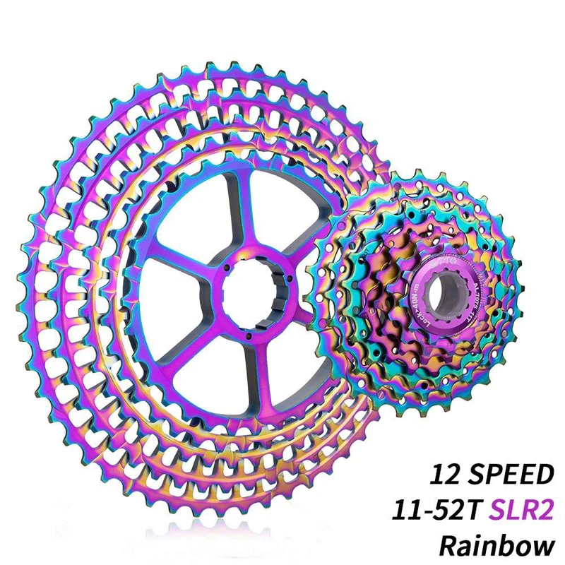 

MTB Bike 12 Speed 11~46T/50T/52T CNC Cassette Freewheel Rainbow Cassette Ultralight Alloy Steel plate Bicycle Part