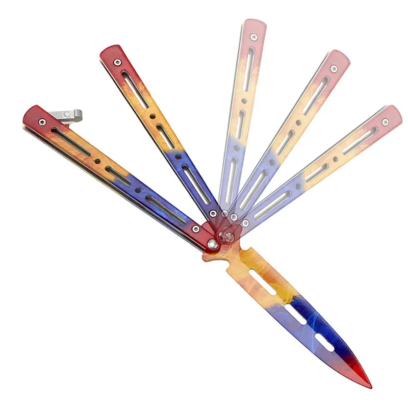 Нож-бабочка тренировочный складной нож нержавеющая сталь игра игрушка без