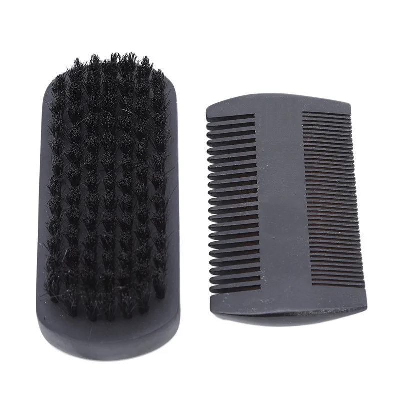 Высокое качество щетка из натуральной щетины Мужская Борода гребень набор