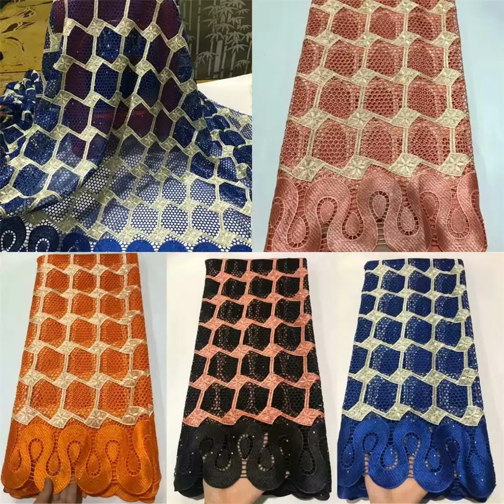 2020 новейшая африканская кружевная ткань нигерийская с вышивкой гипюровая