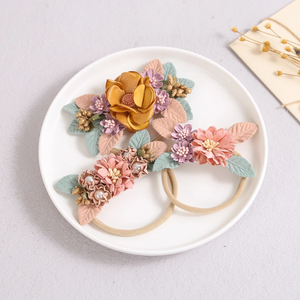 

Newborn Baby Girls Headband For Babies Nylon Elastic Sweet Girls Hair Bands For Children Flower Kawaii Baby Accessories Kids