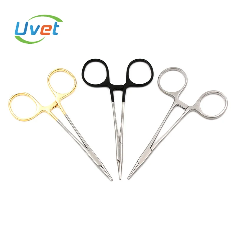 Medical needle holder ophthalmic operation tool 12.5cm black gold handle stainless steel plastic | Дом и сад