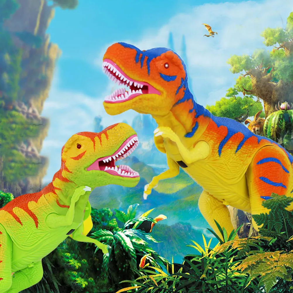 

Remote Control Tyrannosaurus RC Walking Dinosaur Toy with Shaking Head, Light Up Eyes and Sounds