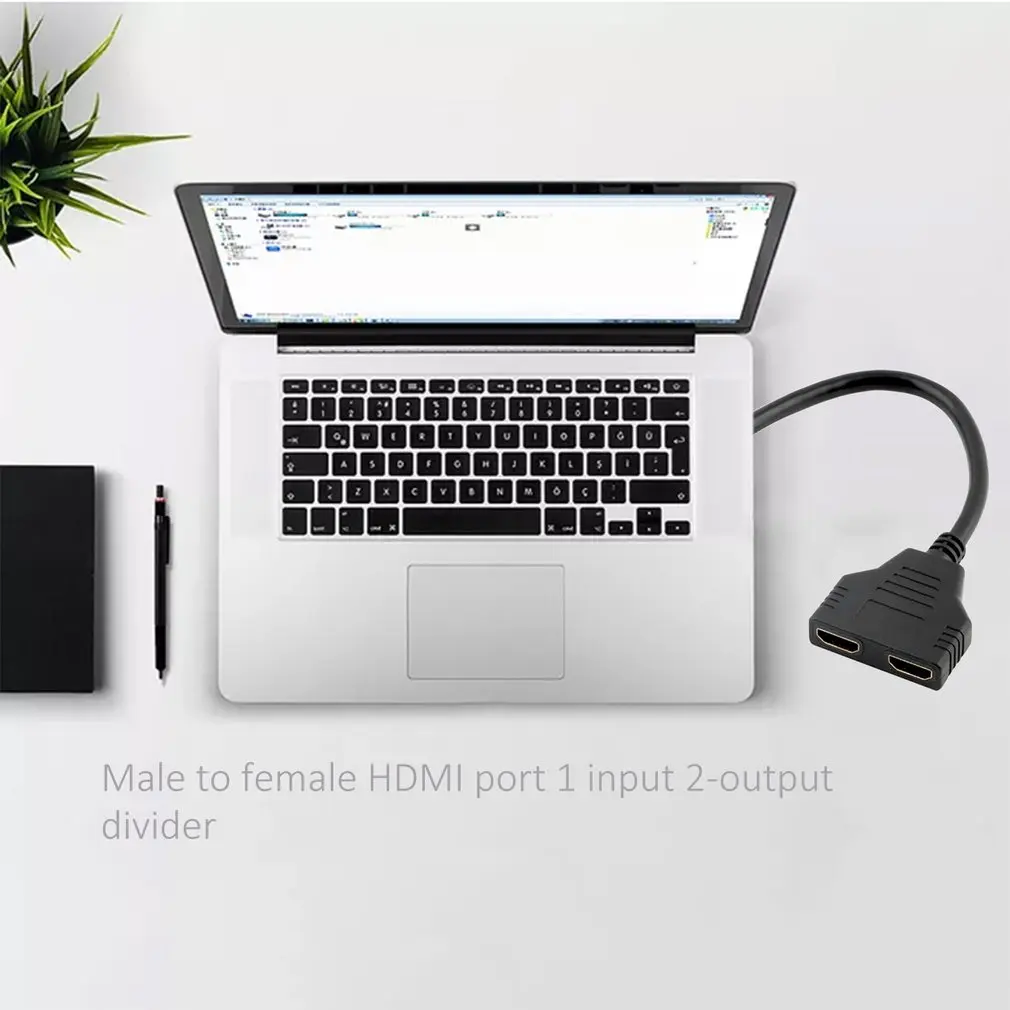 HDMI кабель адаптер 1.4B сплиттер HDMI 1 в 2 выход Кабельный разъем HDMI порт концентратор HDMI 2-портовый штекер для женщин