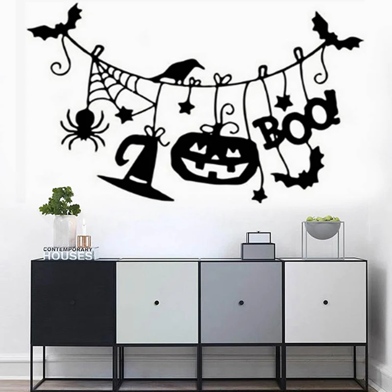 Счастливый Хэллоуин стикер на стену s ободок с хэллоуинской тематикой замок окно