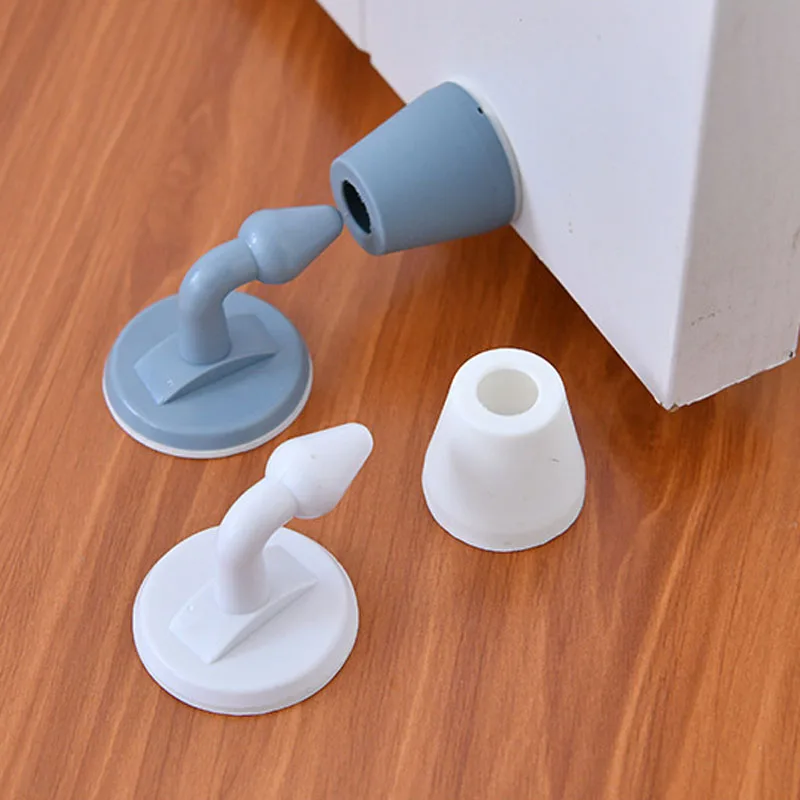 

New Mute Non-punch Silicone Door Stopper Touch Toilet Wall Absorption Door Plug Anti-bump Door Holder Gear Gate Resistance