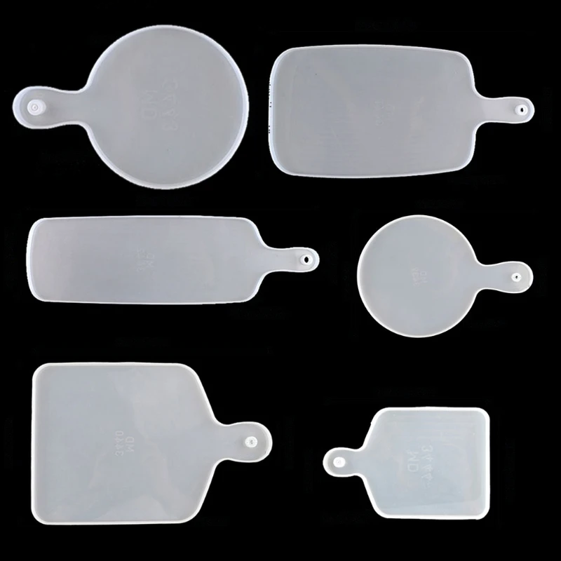 

6Pcs Resin Silicone Tray Molds Casting Mold Kit Large Serving Handle Board Epoxy Resin DIY Mould Craft Tools Home Decor