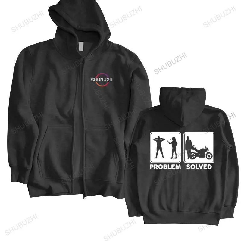 

man high quality brand hoody pullover Funny Biker hoodie - Problem Solved Motorcycle Top Sale Cotton Casual Muscle Men'S hoodie