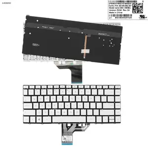 Новая клавиатура с американской раскладкой для ноутбука HP Spectre 13-w000 13t-w000 13-ac000 13t-ac000 x360, серебристая, с подсветкой