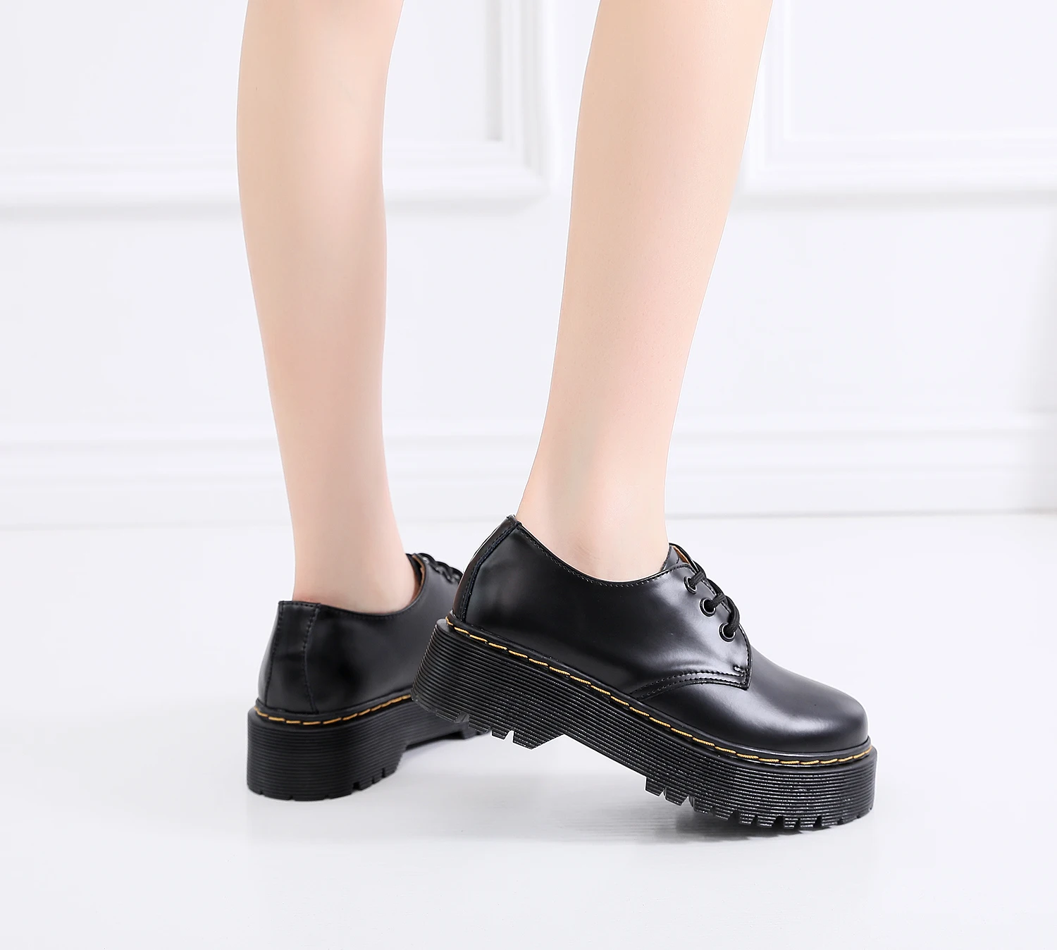 

Japanese women's shoes Oxford platform shoes casual leather fashion British rubber lady's dress shoes