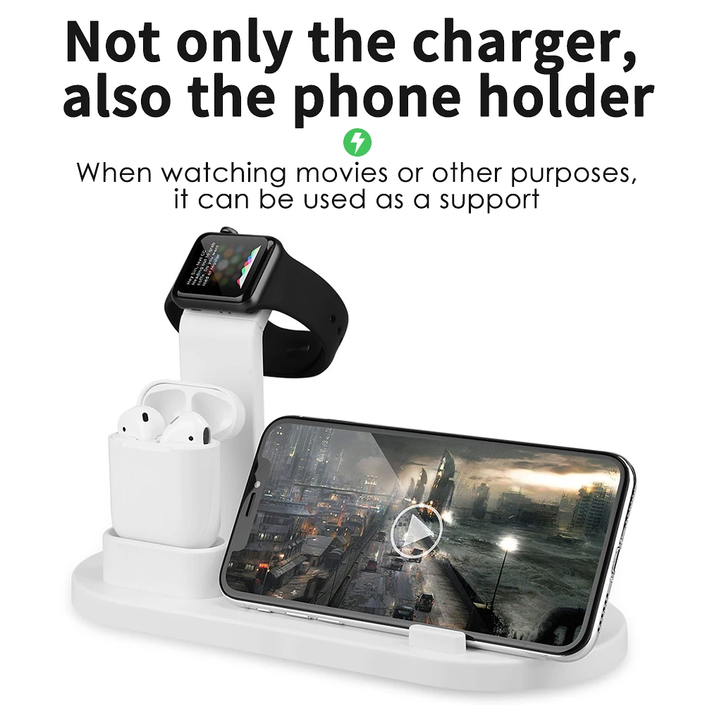 qi wireless charger 4 in 1 apple watch charger dock iphone charging station micro type c stand fast charging for iphone 11 12 free global shipping