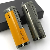 cohiba high end metal cigar cigarette tobacco lighter 4 torch jet flame with punch windproof smoking tool refillable