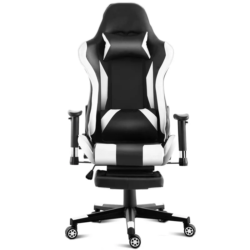 Кресло с высокой спинкой для гонок игровой стул подставкой ног офисное кресло