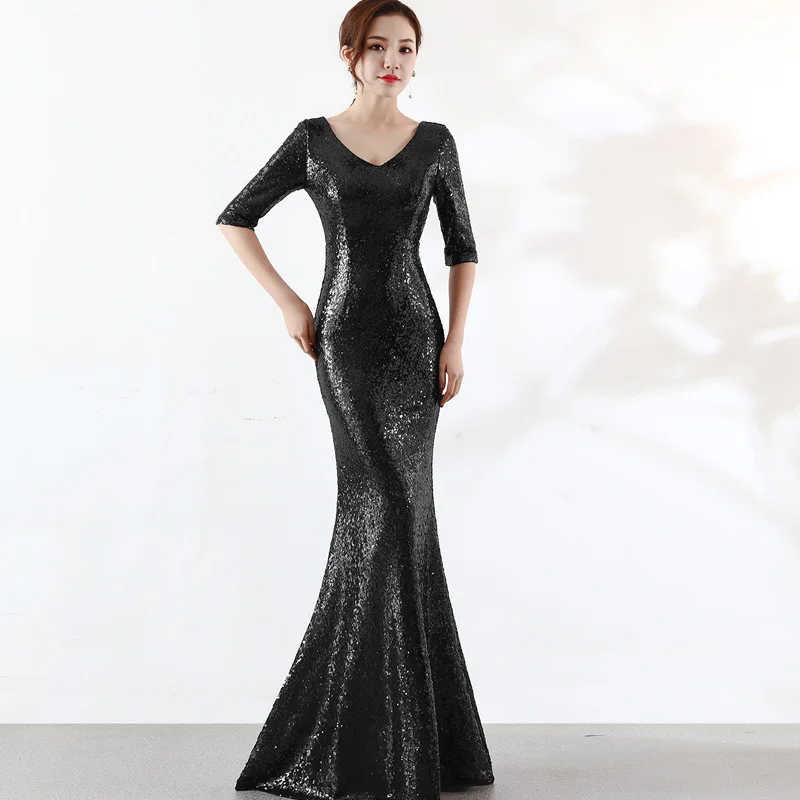 Длинное платье макси в стиле знаменитостей золотистого и серебристого цветов с