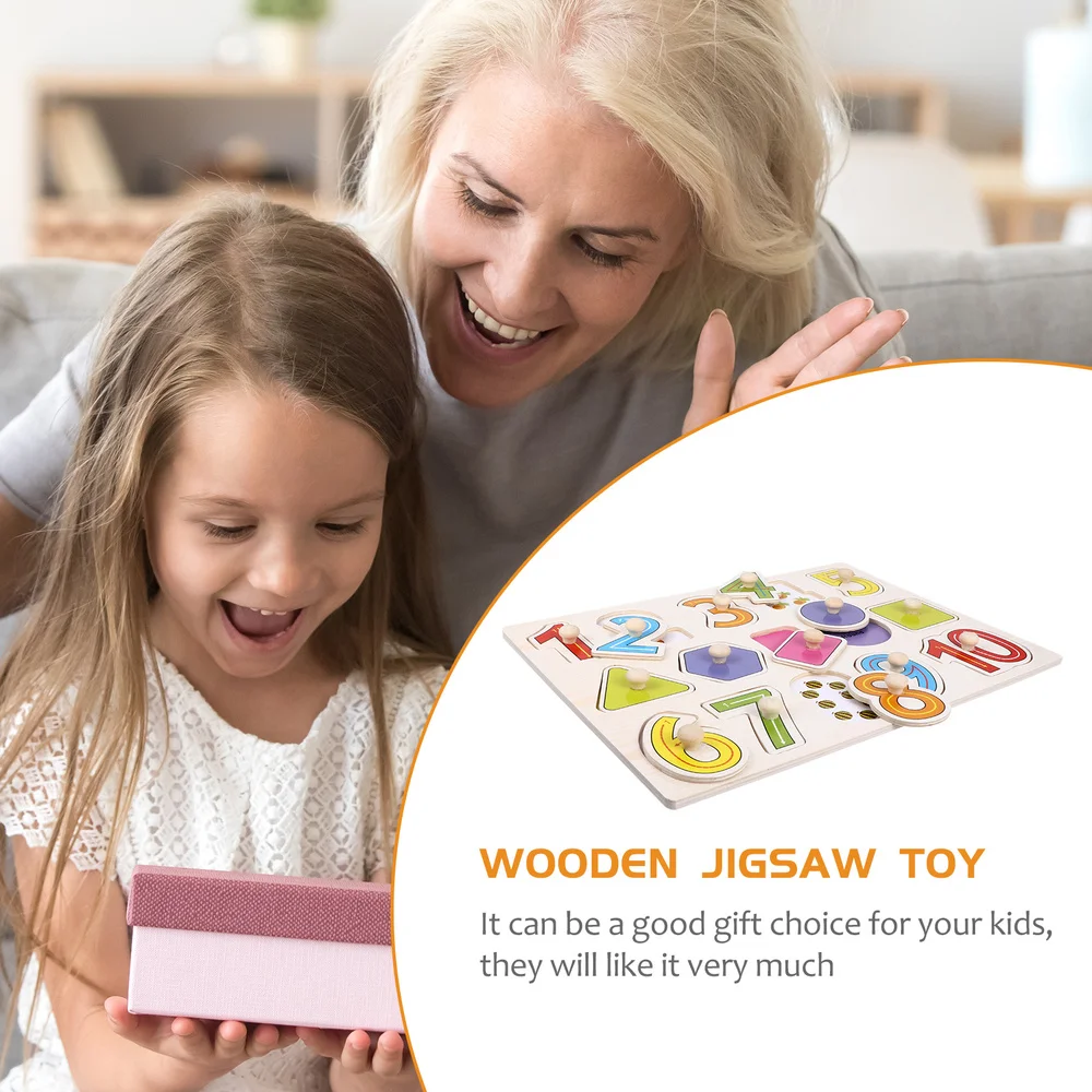 

1 Set Wood Numbers Jigsaw Early Learning Puzzles Funny Children Puzzle