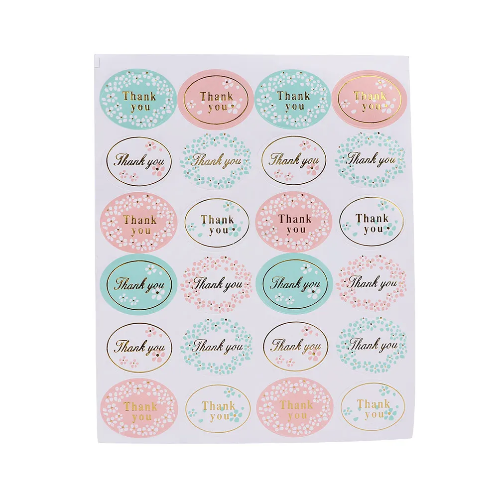 

120pcs/lot "Thank you" Ellipse Seal package label sticker For handmade bakery cake biscuit products