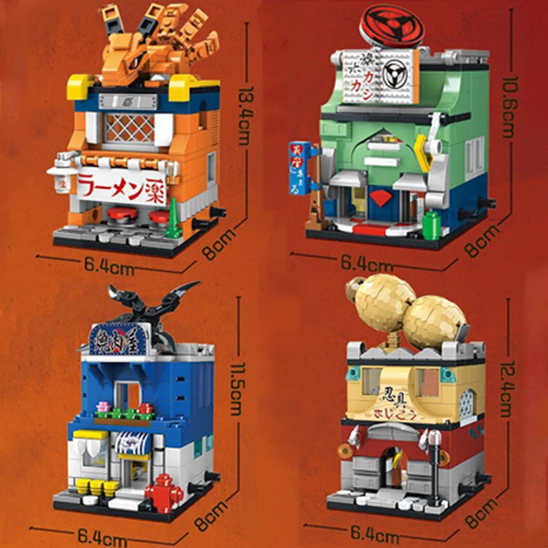 4 шт./лот 2022 комикс ниндзя дом мультфильм классический фильм город улица вид MOC