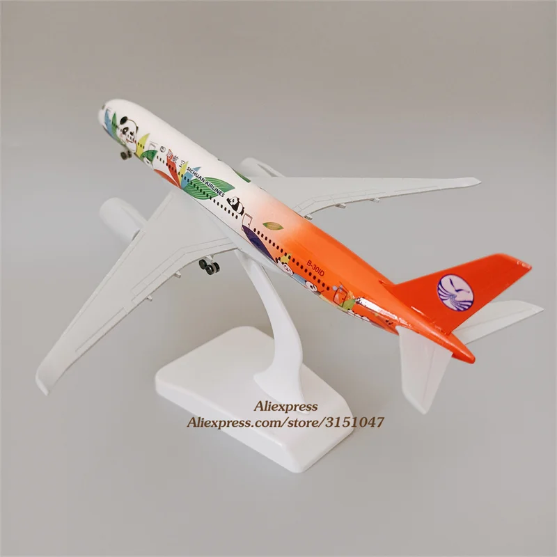 

20cm Alloy Metal Air China Sichuan Airlines Airbus 350 A350 Cartoon Panda Diecast Airplane Model Plane Model Aircraft w Wheels