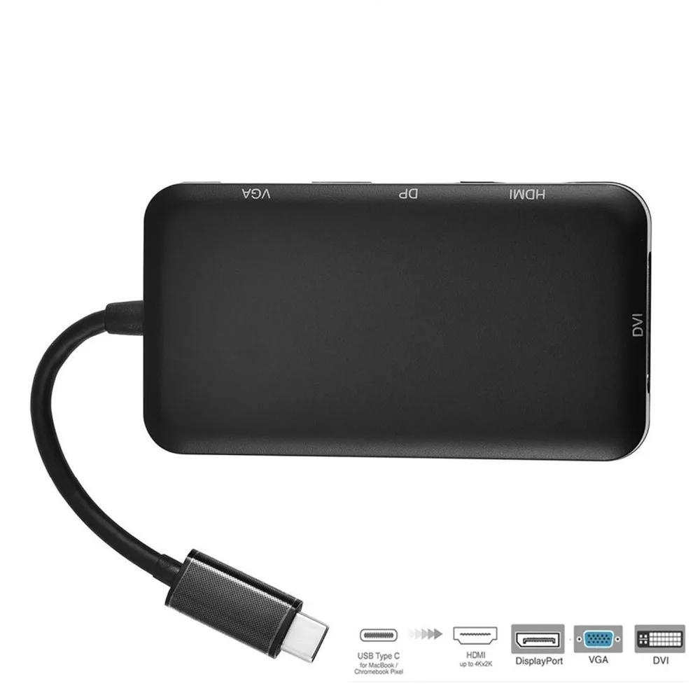 USB C HDMI VGA DP DVI 4K кабель Тип к адаптер для проектора HDTV монитора|Адаптеры Type-C| |