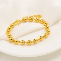2022 ball beads smooth bracelet for women gold silver color beaded bracelets charms metal statement jewelry gift