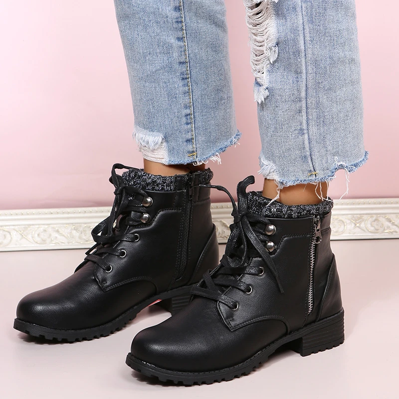 

2021 NEW Gothic Style Jungle Winter Shoes Boots Women Fashion Brand Design Street Comfy Walking Black Combat Boots Big Size36-41