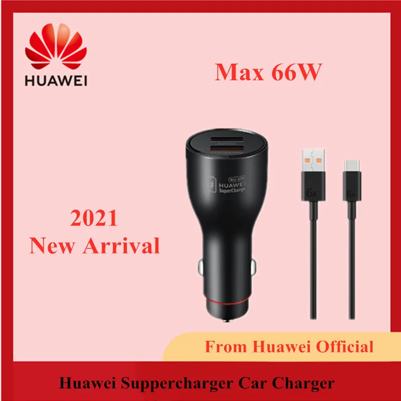 Автомобильное зарядное устройство Huawei, оригинальное зарядное устройство для быстрой зарядки, 66 Вт, 11 в, 6 А, 10 в, 4 а, 5 В, 3 А, QC 4,0, совместимое с кабелем 6 А, type-C для Mate 40 pro