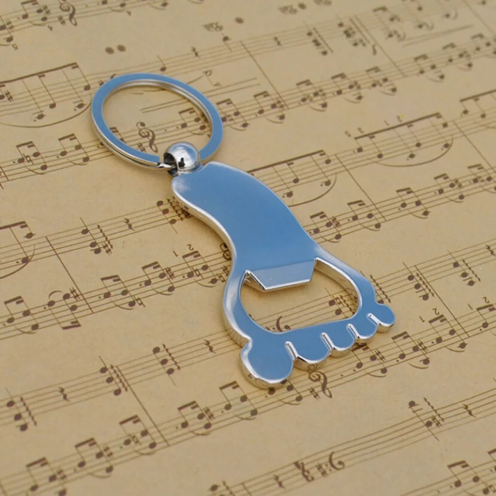 

Best Sale Creative Foot Shape Bottle Opener Key Ring Chain Keyring Keychain Beer Bar Tool Accessories Gift Unique Flesopener