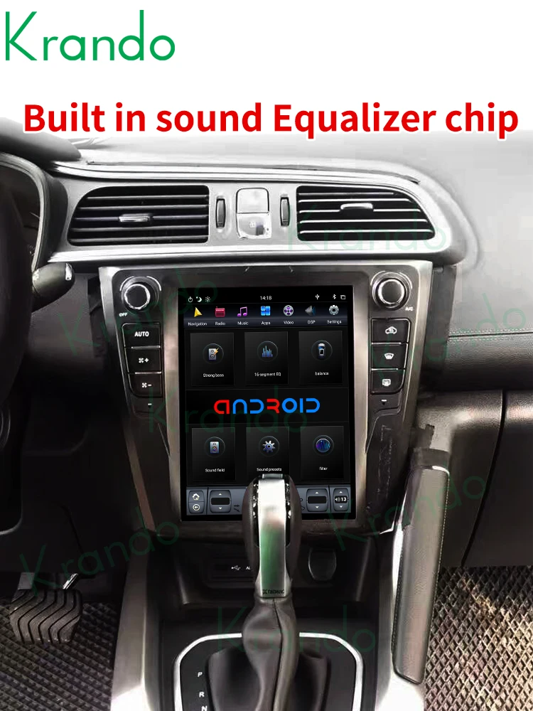 저렴한 Krando 안드로이드 9.0 4G 32G 10.4 인치 테슬라 수직 스크린 차량용 멀티미디어 라디오, 르노 카다르 2016-2018 무선 카플레이