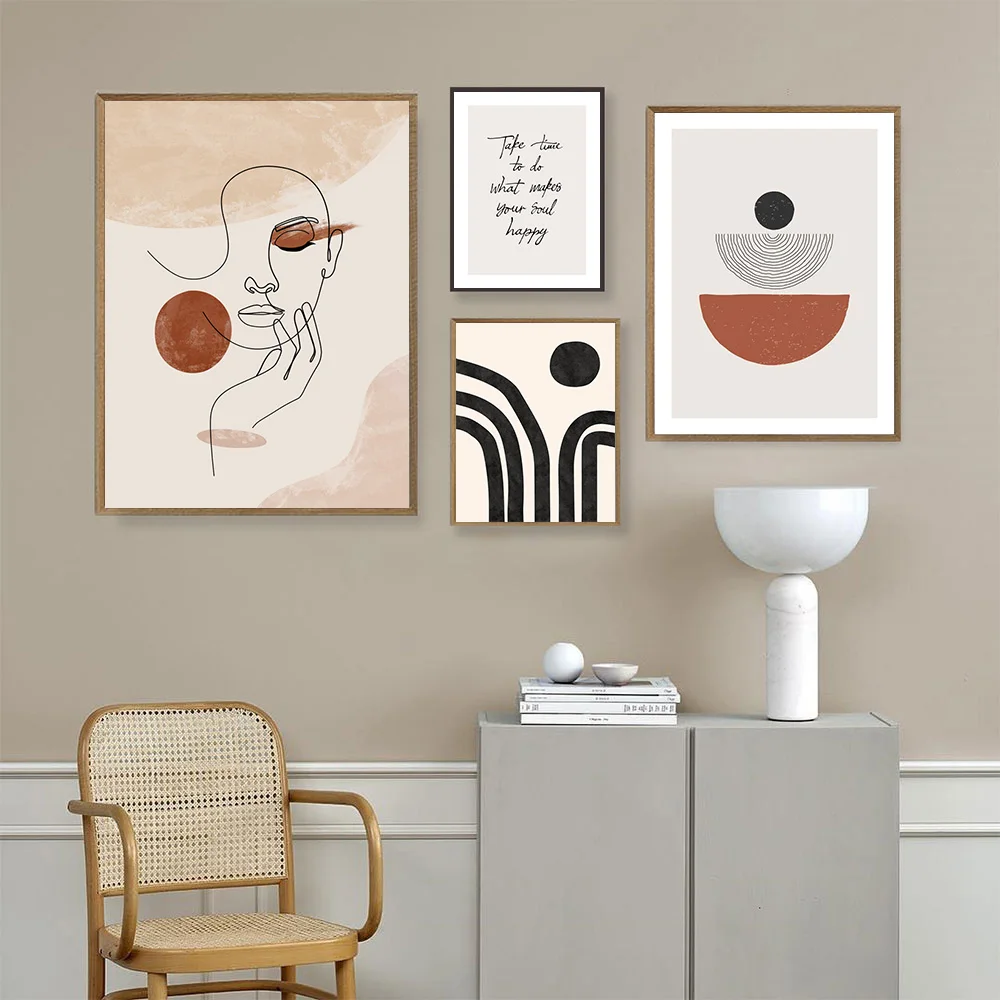 

Abstract Geometry Wall Art Poster Figure Line Drawing Art Print Quotes Canvas Painting Nordic Pictures Living Room Home Decor