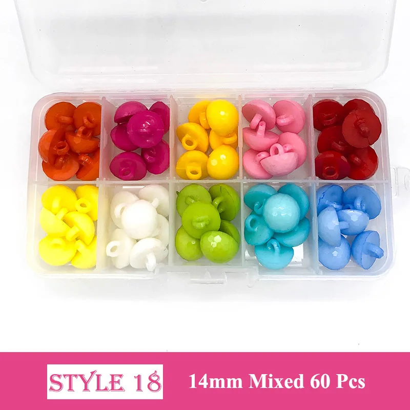150 Pcs 10-15 mm Resin/Wooden Buttons 2 Holes 15mm Mixed Wood Buttons Sewing Accessories for Clothing Decoration DIY Boxed - Цвет: 18