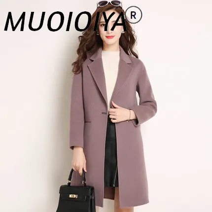 

Woolen Coat 100% Women Long Slim Overcoat Jacket Winter Warm Casaco Feminino Single Button Female Abrigos Mujer CJ320