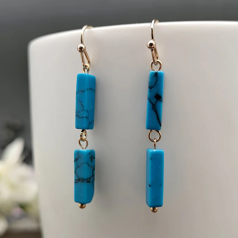 

Turquoise Earrings, Turquoise Jewelry, Copper Hoop Earrings, Copper Jewelry, Hoop Earrings, Southwestern Jewelry, Gift for her