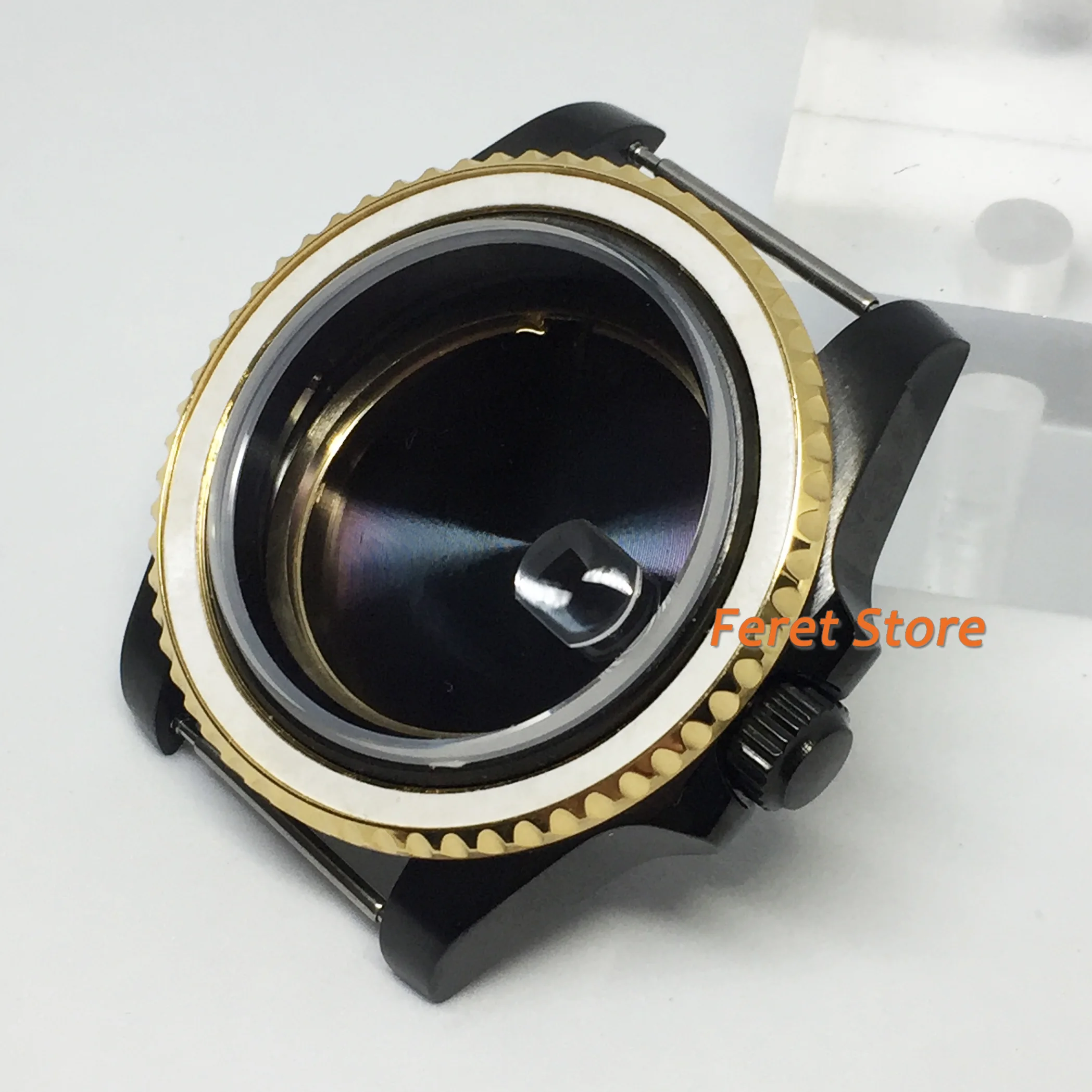 

Bliger 40mm black PVD stainless steel watch case sapphire glass fit ETA 2836 miyota 8215/8205/821A Mingzhu DG2813/ 3804 movement
