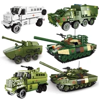ww2 military battle tank armored car transporter truck army building blocks city classic bricks sets model kit kids toys gifts