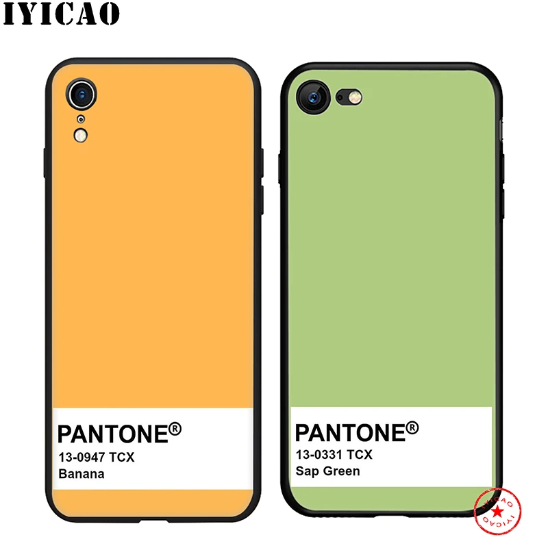 IYICAO Pantone милый художественный мягкий чехол для телефона iPhone 11 Pro XR X XS Max 6 6S 7 8 Plus 5 5S