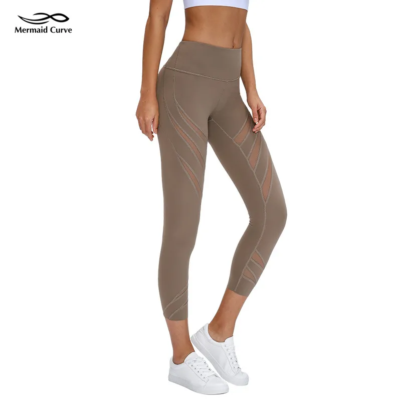 Женские штаны бриджи в форме русалки колготки из сетчатой ткани