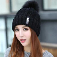 pure color wool knitted hats women ins hot sale beanie caps multi function wearing casual horsetail cap female empty top hats
