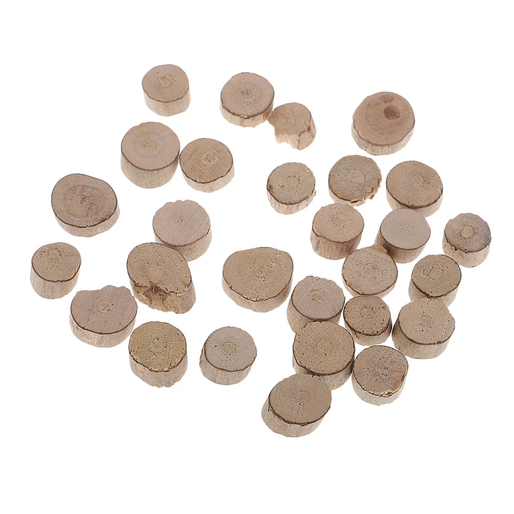 Упаковка из 100 мини ломтиков натурального дерева ломтик в рустикальном стиле