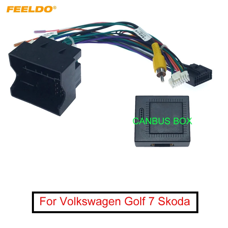 FEELDO автомобильный аудио 16PIN Andriod плеер Power Calbe адаптер с Canbus коробка для Volkswagen Golf 7