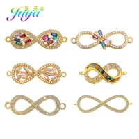 juya diy infinity jewelry making supplies micro pave zircon infinity connector charms for handmade necklace bracelets making