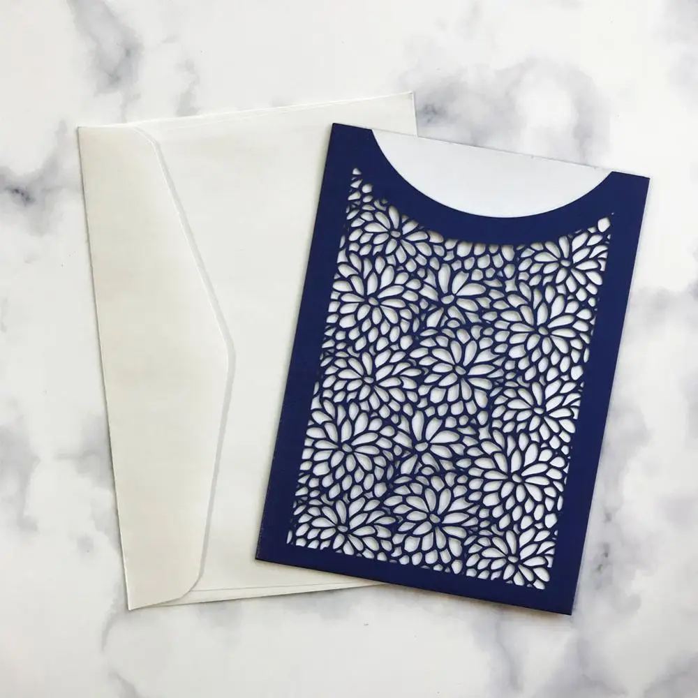 40 шт./лот романтические Синие Свадебные Пригласительные открытки с маленьким