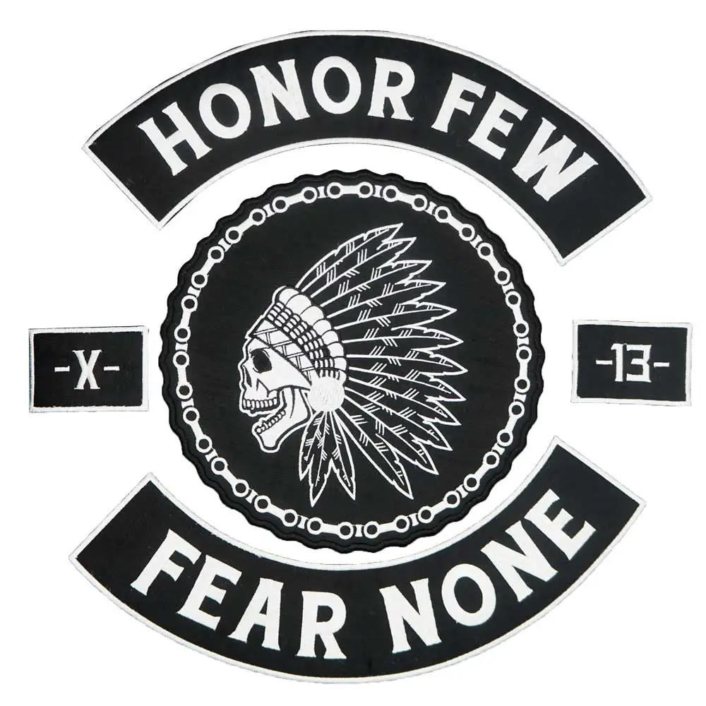 HONOR feare NONE 13 нашивки с вышивкой в стиле панк Байкер наклейки для одежды аксессуары для одежды значок - Цвет: large 20