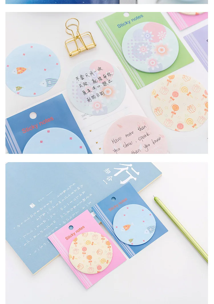 T Корея креативные канцелярские товары милый круглый съемный блокнот небольшой